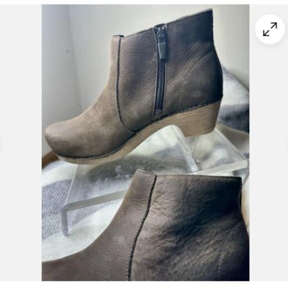 Dansko Maria BrownLeather Zip Up Clog Boots Booties Size 41 10-10.5 Comfy - Picture 3 of 9